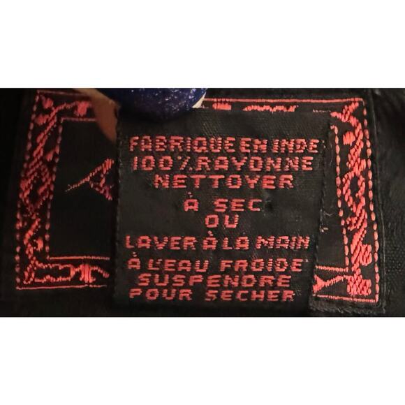 Vintage April Cornell Trading Women's Button Front Maxi Dress Rayon Made India L - Picture 10 of 12